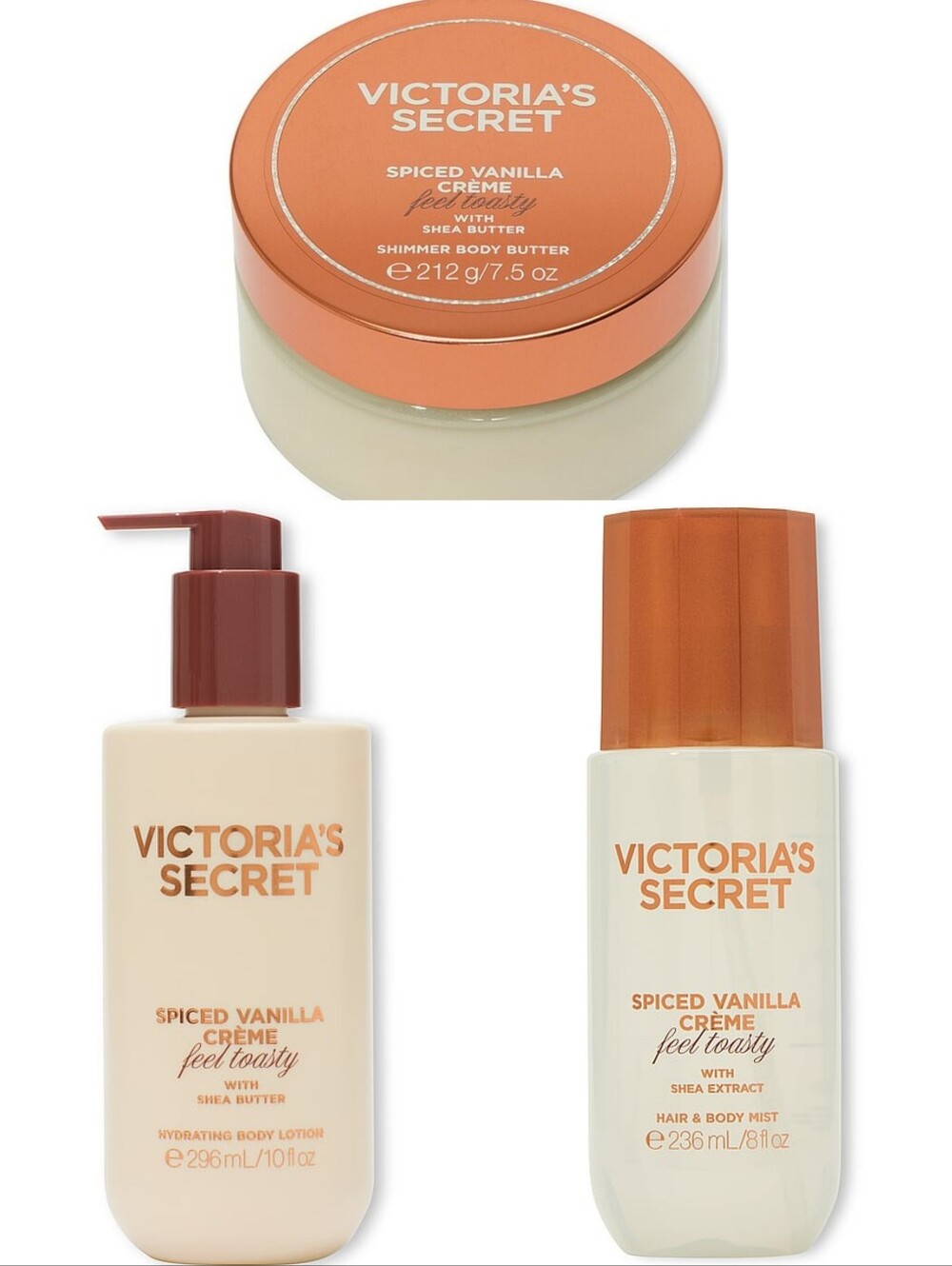 Victoria's Secret Spiced Vanilla Crème 3 Piece Body Care Set NEW RARE